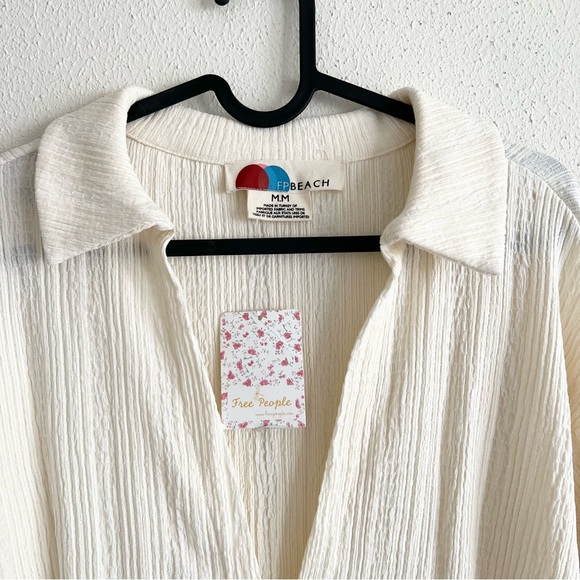 Free People Aster Collar Tee Midi Dress in Ecru - Picture 3 of 4